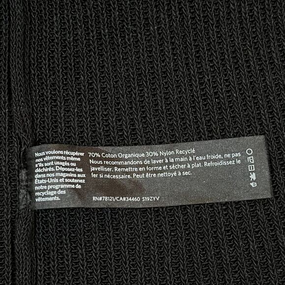 Eileen Fisher Black Organic Cotton Blend Tunic Sweater SZ Med Side Split - Picture 11 of 11